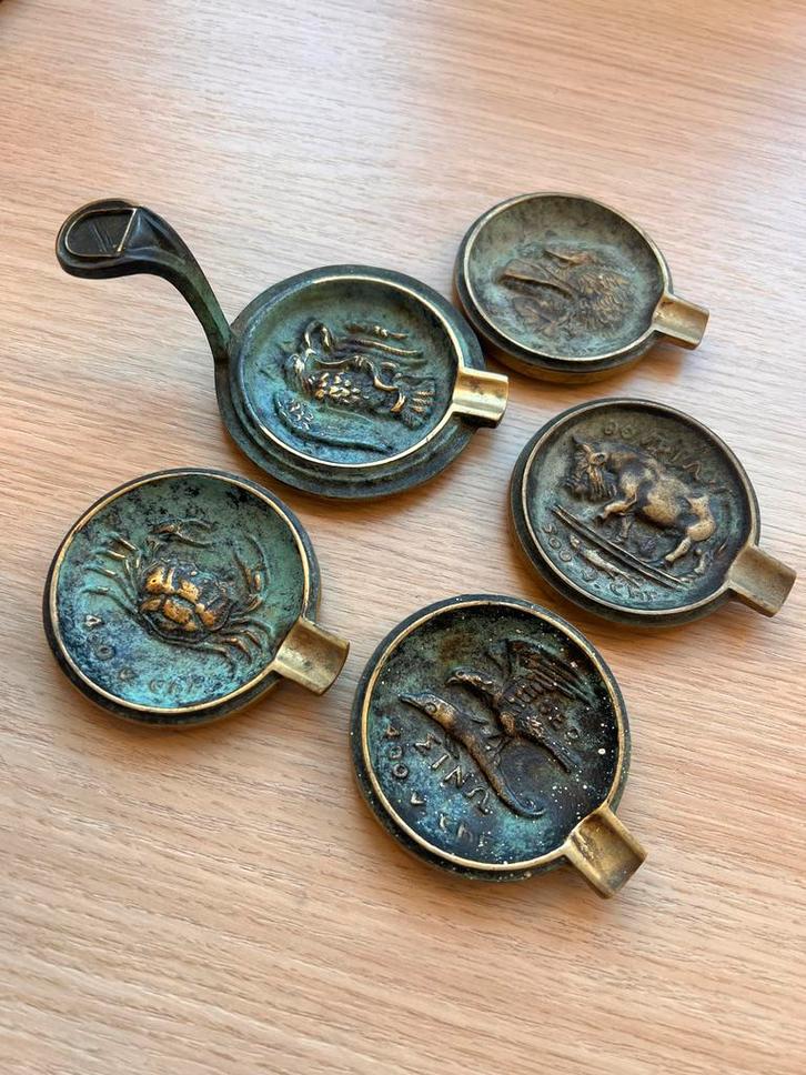 Vintage Asbakken Set, Verzamelen, Rookartikelen, Aanstekers en Luciferdoosjes, Gebruikt, Overige typen, Ophalen of Verzenden