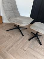 Fauteuil Marcus met voetenbank - Lichtgrijs, Huis en Inrichting, Fauteuils, Ophalen, Gebruikt, 75 tot 100 cm, Metaal