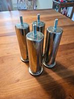 4 metalen chroom Ikea bankpoten/stoelpoten/pootjes, Ophalen of Verzenden