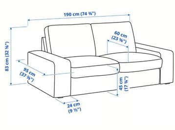 KIVIK 2-zitsbank, lichtbeige + voetenbank met bergruimte - afbeelding 4