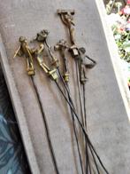 Antieke Bronzen vlees spiezen met Figuren - Set van 5 afrika, Antiek en Kunst, Antiek | Koper en Brons, Ophalen of Verzenden, Brons