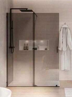 Schuifdeur douchewand tot max 150cm met chique getint glas, Huis en Inrichting, Badkamer | Complete badkamers, Nieuw, Ophalen