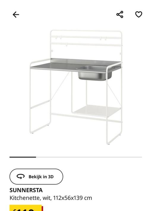 SUNNERSTA IKEA kitchenette.  kitchen module, Huis en Inrichting, Keuken | Keukenelementen, Zo goed als nieuw, Minder dan 100 cm