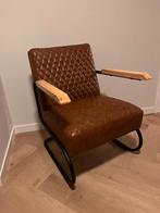 Fauteuil Industrieel Cognac, Huis en Inrichting, Fauteuils, Ophalen, 75 tot 100 cm, Zo goed als nieuw, Metaal