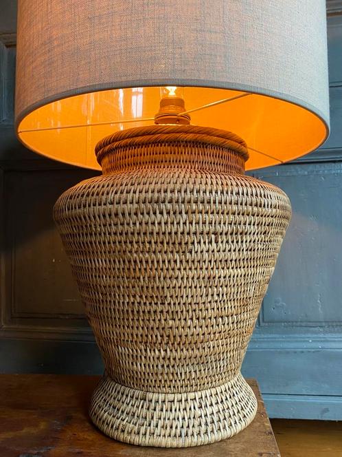 Birma Riet - XXL Tafellamp!, Huis en Inrichting, Lampen | Tafellampen, Zo goed als nieuw, Minder dan 50 cm, Ophalen of Verzenden