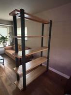 Stijlvolle open kast met houten planken, Ophalen, Met plank(en), 100 tot 150 cm, 200 cm of meer