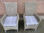 2 wicker tuinstoelen, Tuin en Terras, Tuinstoelen, Ophalen, Gebruikt, Wicker, Verstelbaar