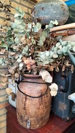 Nepalese vaas kruik pot xxl brocante evt met Eucalyptus, Ophalen of Verzenden