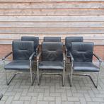 6 x kantoor kantine wegruimte kunstleer stoelen, Ophalen, Gebruikt, Bruin, Vijf, Zes of meer stoelen
