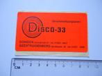 sticker DISCO 33 grammofoon platen vinyl oud dongen retro, Verzenden