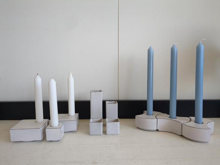 Cor Unum kandelaars en vaasjes, Huis en Inrichting, Woonaccessoires | Kandelaars en Kaarsen, Gebruikt, Minder dan 25 cm, Overige materialen