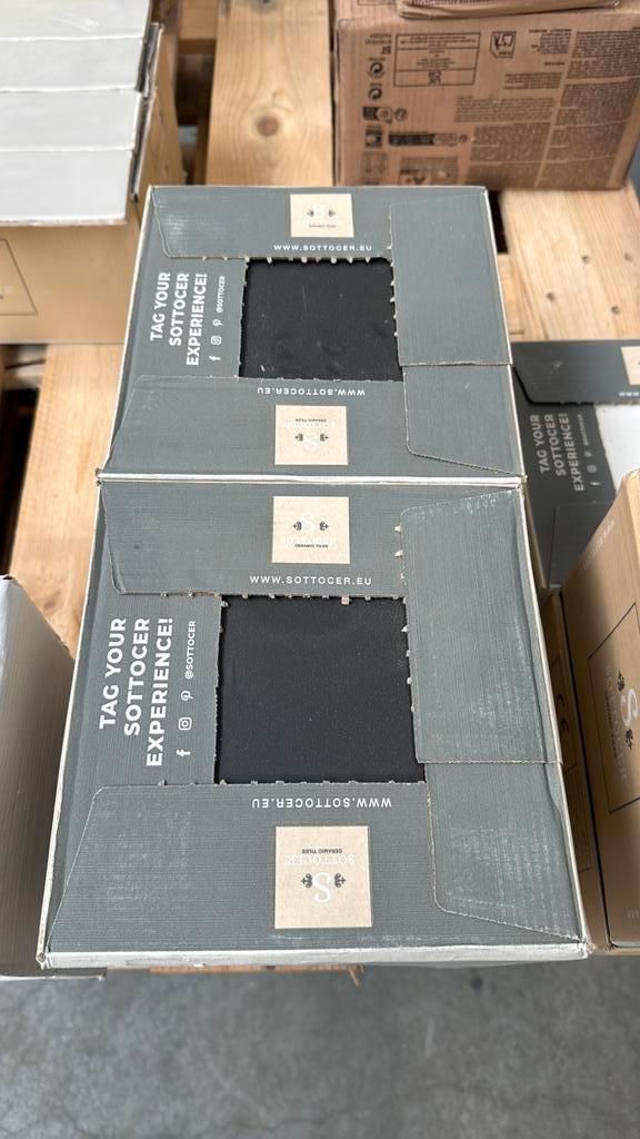 Vloertegels Sottocer Matrix 20x20 zwart en wit., Doe-het-zelf en Verbouw, Tegels, Zo goed als nieuw, Vloertegels, Keramiek, 20 tot 40 cm