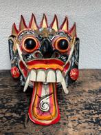 Barong masker houtsnijwerk Indonesie handbeschilderd vintage, Antiek en Kunst, Kunst | Beelden en Houtsnijwerken, Ophalen of Verzenden