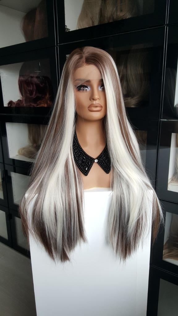 Luxe Lace Pruik: Uitgroei / Blond en Bruin gemixt, Stijl, Sieraden, Tassen en Uiterlijk, Uiterlijk | Haarverzorging, Nieuw, Pruik of Haarverlenging