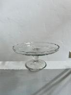 Vintage persglas taartschaal, brocante taartplateau, Antiek en Kunst, Antiek | Glas en Kristal, Ophalen of Verzenden