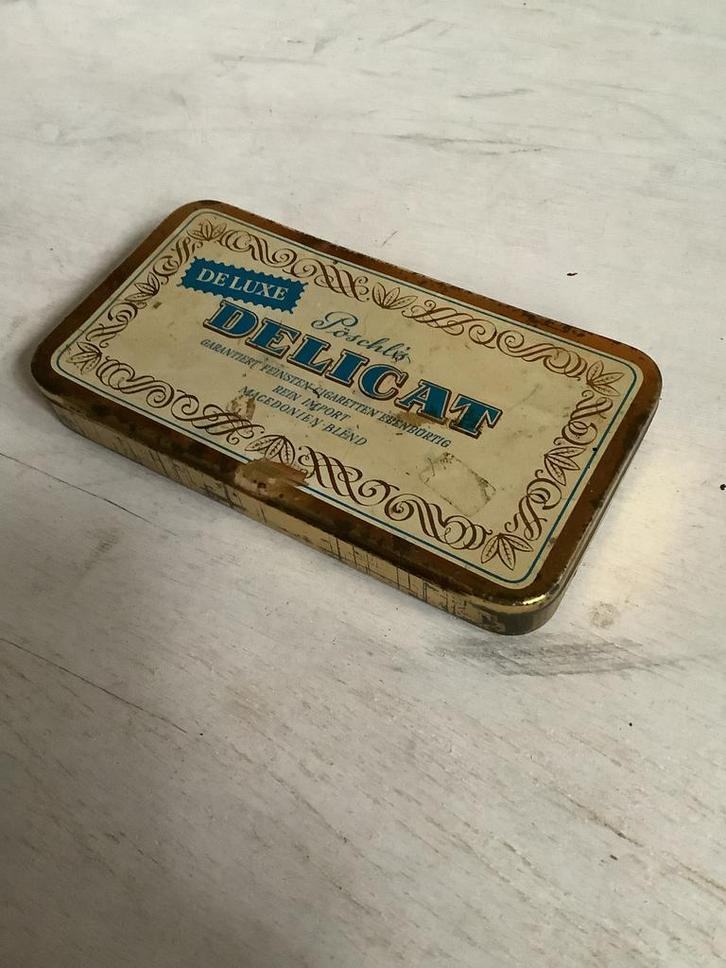 Vintage Pöschl's Delicat Blik, Verzamelen, Blikken, Gebruikt, Overige, Overige merken, Ophalen of Verzenden