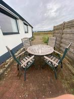 Houten Tuinset - 4 Stoelen & Ronde Tafel ( merk preston), Ophalen, 4 zitplaatsen, Gebruikt, Eettafel