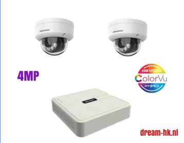 4MP Hikvision Hybrid ColorVU IP PoE  set/NVR+2x camera's beschikbaar voor biedingen