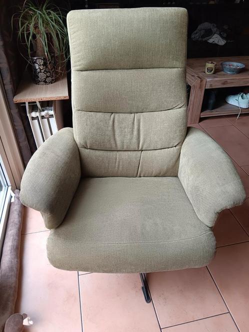 Draaistoel fauteuil groen, Huis en Inrichting, Fauteuils, Gebruikt, Ophalen