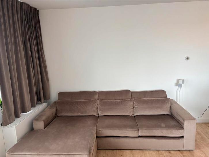 Luxe taupe velvet seats and sofa’s bank als nieuw!, Huis en Inrichting, Banken | Complete zithoeken, Zo goed als nieuw, Stof, Ophalen