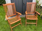 4 Hardhouten Tuinstoelen Kent - Goede Staat!, Ophalen, Gebruikt, Hout, Inklapbaar