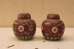 2 stuks porseleinen Chinees Gemberpot met deksel 47561