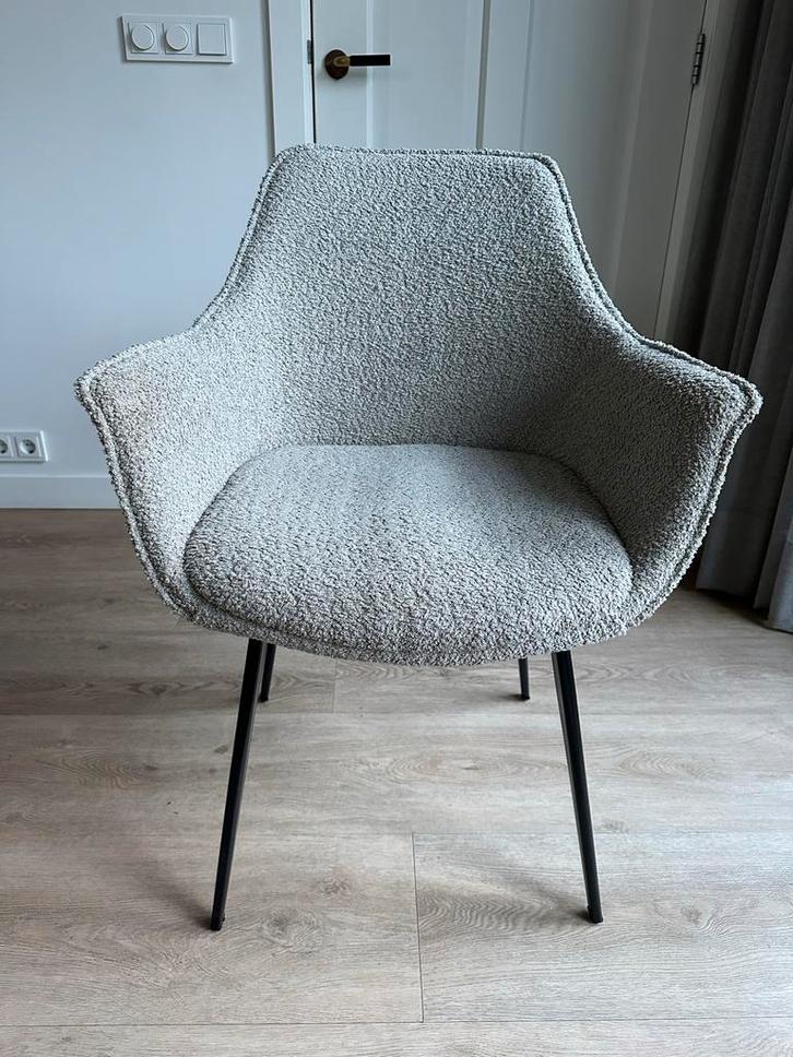 6 Taupe-beige kuipstoelen met teddy stof, Huis en Inrichting, Stoelen, Zo goed als nieuw, Vijf, Zes of meer stoelen, Overige kleuren