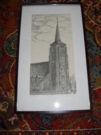 litho - Oude  st.Janskerk te Moergestel  -  2 - 500, Antiek en Kunst, Ophalen of Verzenden