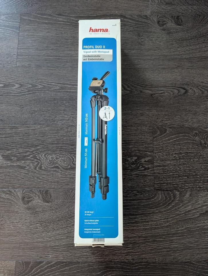 Hama Profil Duo II Statief, incl. handige draagtas, Audio, Tv en Foto, Fotografie | Statieven en Balhoofden, Zo goed als nieuw