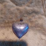 B912 oude kerstbal blauw hart 6 cm, Diversen, Kerst, Ophalen of Verzenden, Gebruikt