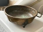 antieke koperen dikke pannenkoeken pan op pootjes, Antiek en Kunst, Antiek | Koper en Brons, Ophalen of Verzenden, Koper