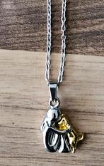 Heel lief kettinkje met een meisje die haar hondje omhelst, Sieraden, Tassen en Uiterlijk, Ophalen of Verzenden, Nieuw, Zilver