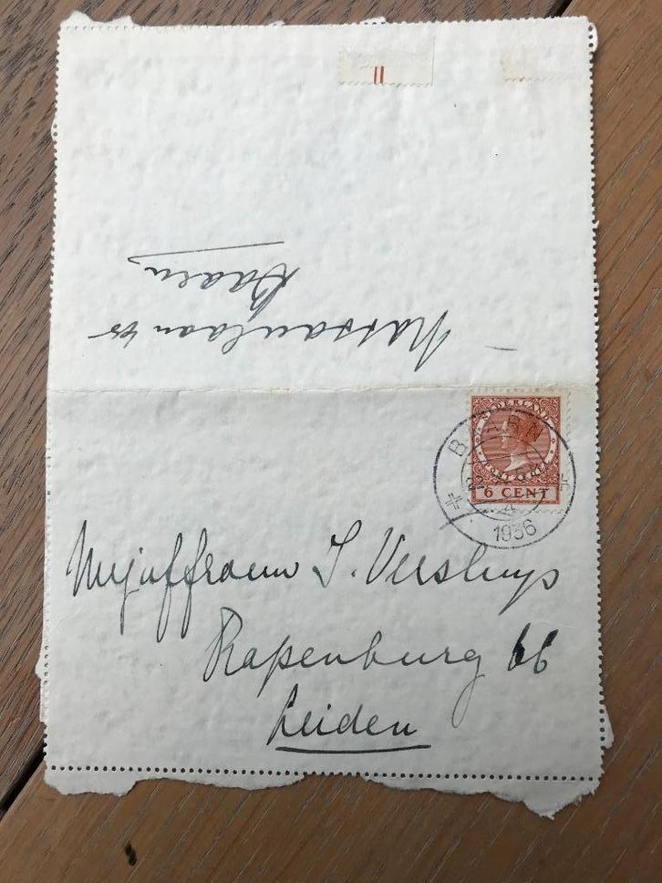 NEDERLAND, PERFECTE VOUWBRIEF uit 1936, Postzegels en Munten, Brieven en Enveloppen | Nederland, Envelop, Verzenden