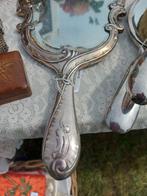 Zeer mooie oude sierlijke Franse verzilverde handspiegel, Ophalen of Verzenden, Minder dan 50 cm, Minder dan 100 cm