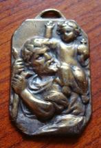 Verzilverde bronzen medaille met Christoffel en kindje, Verzenden, Brons, Buitenland
