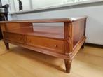 Salontafel kersenhout met glasplaat, Ophalen, Gebruikt, 100 tot 150 cm, Klassiek