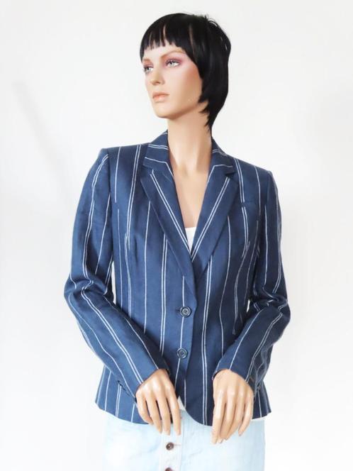 TOMMY HILFIGER Donkerblauw/Wit Gestreepte Blazer/Jasje S 36, Kleding | Dames, Jasjes, Kostuums en Pakken, Zo goed als nieuw, Jasje