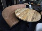 Eettafel bank Cognac rond, Ophalen of Verzenden, Zo goed als nieuw, Eenpersoons, Minder dan 150 cm