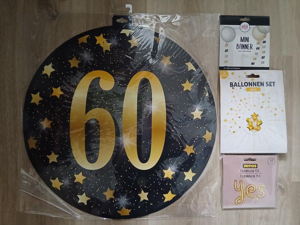 60 Jaar Versiering Slingers en Ballonnen, Ophalen, Nieuw, Versiering, Abraham of Sarah