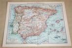 Antieke kaart Spanje & Portugal - circa 1900 !!, Gelezen, Ophalen of Verzenden, Spanje