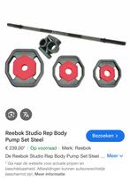 Reebok rep Bodypump set stang met schijven, Sport en Fitness, Fitnessmaterialen, Gebruikt, Set, Bodypump, Halterset