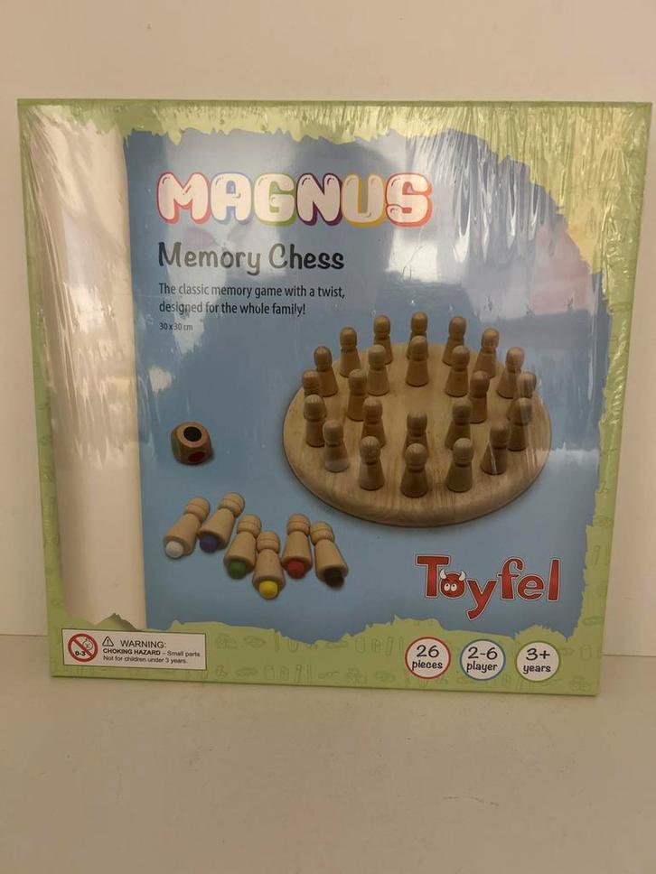 Magnus Memory Chess - Geheugenspel 30x30 cm, Hobby en Vrije tijd, Gezelschapsspellen | Bordspellen, Nieuw, Een of twee spelers