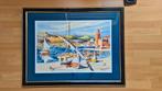Originele aquarel Claude Dufau - Baai van Collioure, Antiek en Kunst, Ophalen of Verzenden