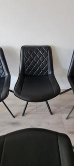 Zwarte stoelen met schuine pootjes z.g.a.n. eetkamerstoelen, Zo goed als nieuw, Zwart, Ophalen