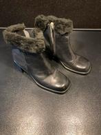 Zwarte leren laarzen met bontrand maat 40, Kleding | Dames, Verzenden