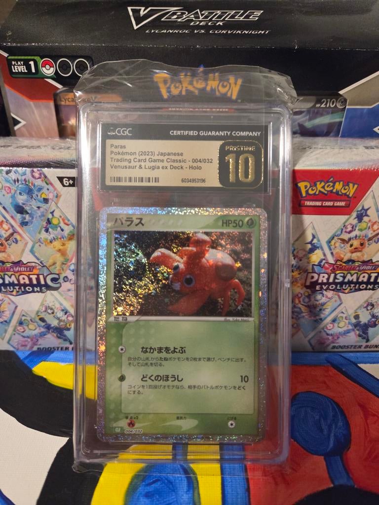 Paras #004 CGC 10 - Pokémon Japanese, Ophalen of Verzenden, Zo goed als nieuw, Losse kaart, Foil