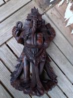 Beeld v d God Ganesha verfijnd Hardhoutsnijwerk, Ophalen of Verzenden