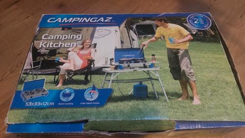 Camping gasstel 2- pits, blauw, Caravans en Kamperen, Kampeeraccessoires, Zo goed als nieuw, Ophalen