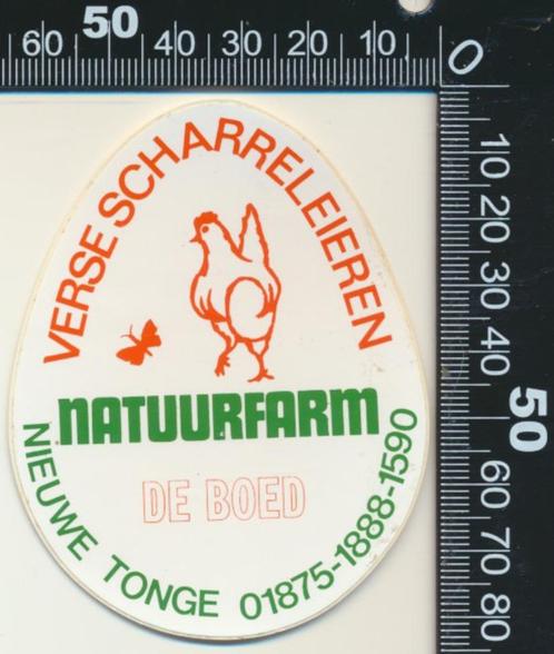 Sticker: Natuurfarm Verse scharreleieren - Nieuwe Tonge, Verzamelen, Stickers, Ophalen of Verzenden