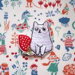 Aardbei kat opstrijk plaatje patch badge applicatie embleem, Verzenden, Nieuw, Overige applicaties